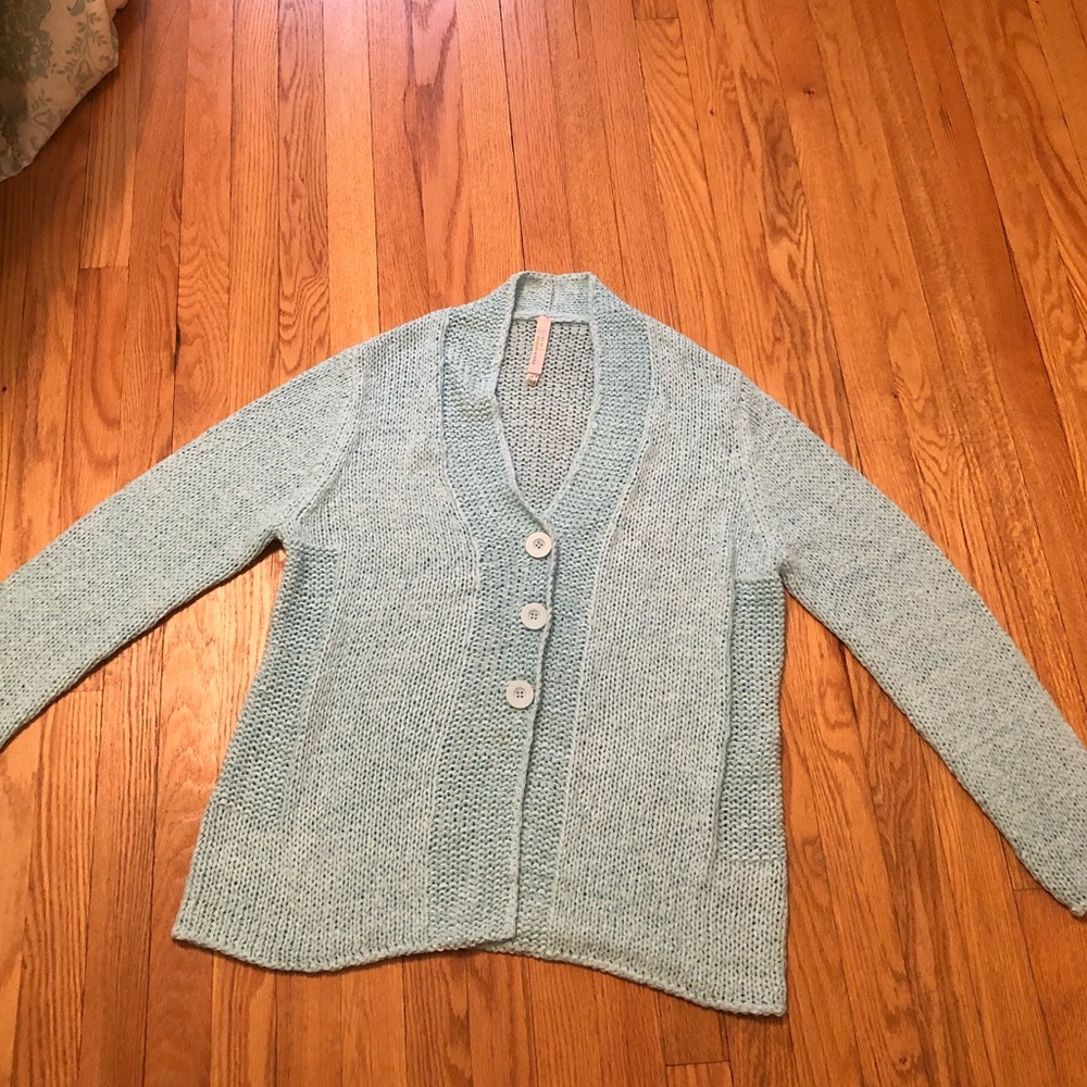 NWOT Aqua blue knit cardigan